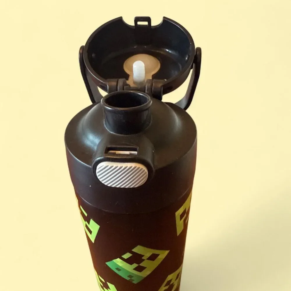 Thermos funtainer kids unisex black green Minecraft creeper water bottle